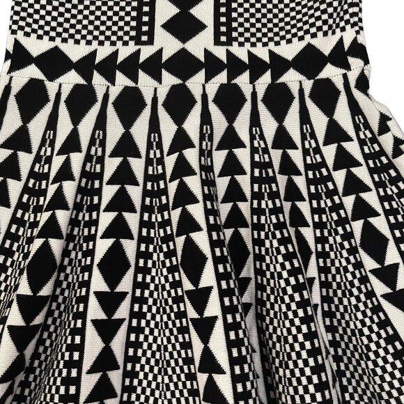 Altard State Black White Sweater Dress Size S Long Sleeves Fit Flare Geometric - Picture 5 of 12